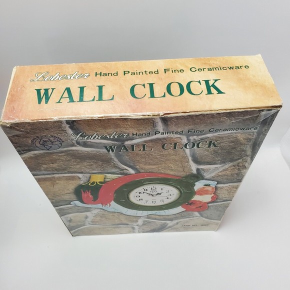 Lobster Hand Painted Fine Ceramic Ware Wall Clock United B International - Picture 7 of 12